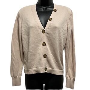 Peyton Primrose Blush V-Neck Cardigan Knit Sweater Size Medium